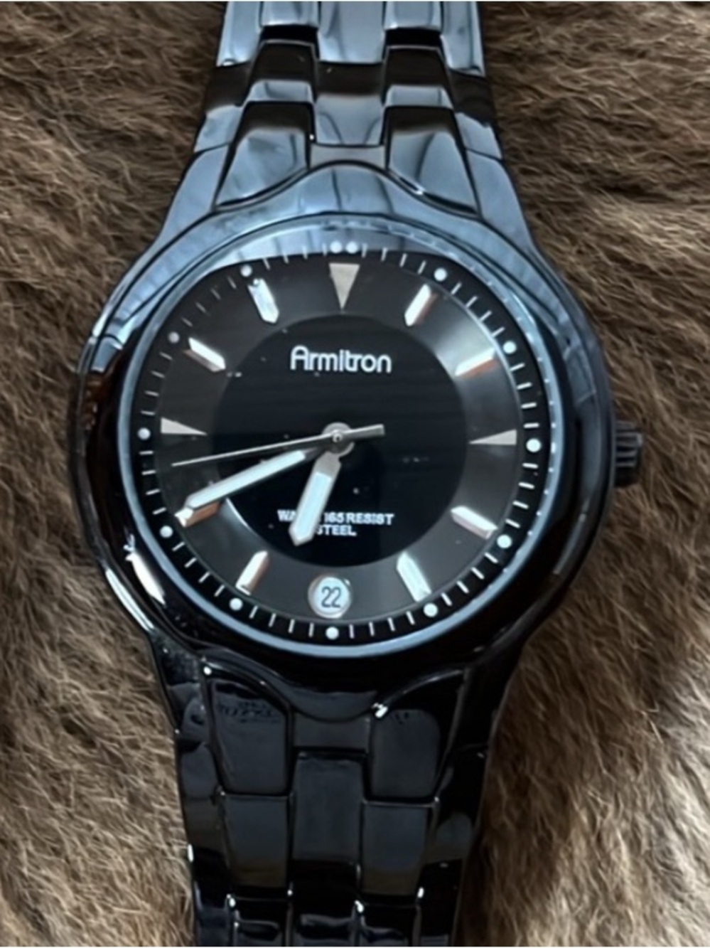 Armitron Black Stainless Steel Watch